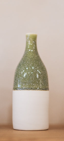 Porcelain bottle Green enamel - Valérie Uzel